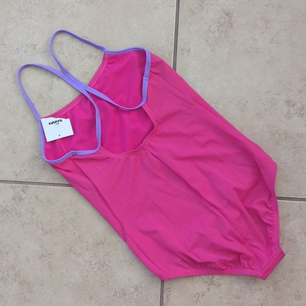 NWT Nike Girls Pink Racerback One Piece Swimsuit - L - Picture 5 of 8